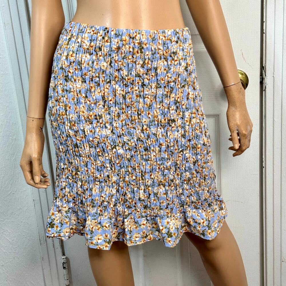 Plus Size Ditsy Floral Smocked Mini Skirt 2X Cottagecore Romantic Feminine
